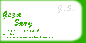geza sary business card