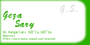 geza sary business card